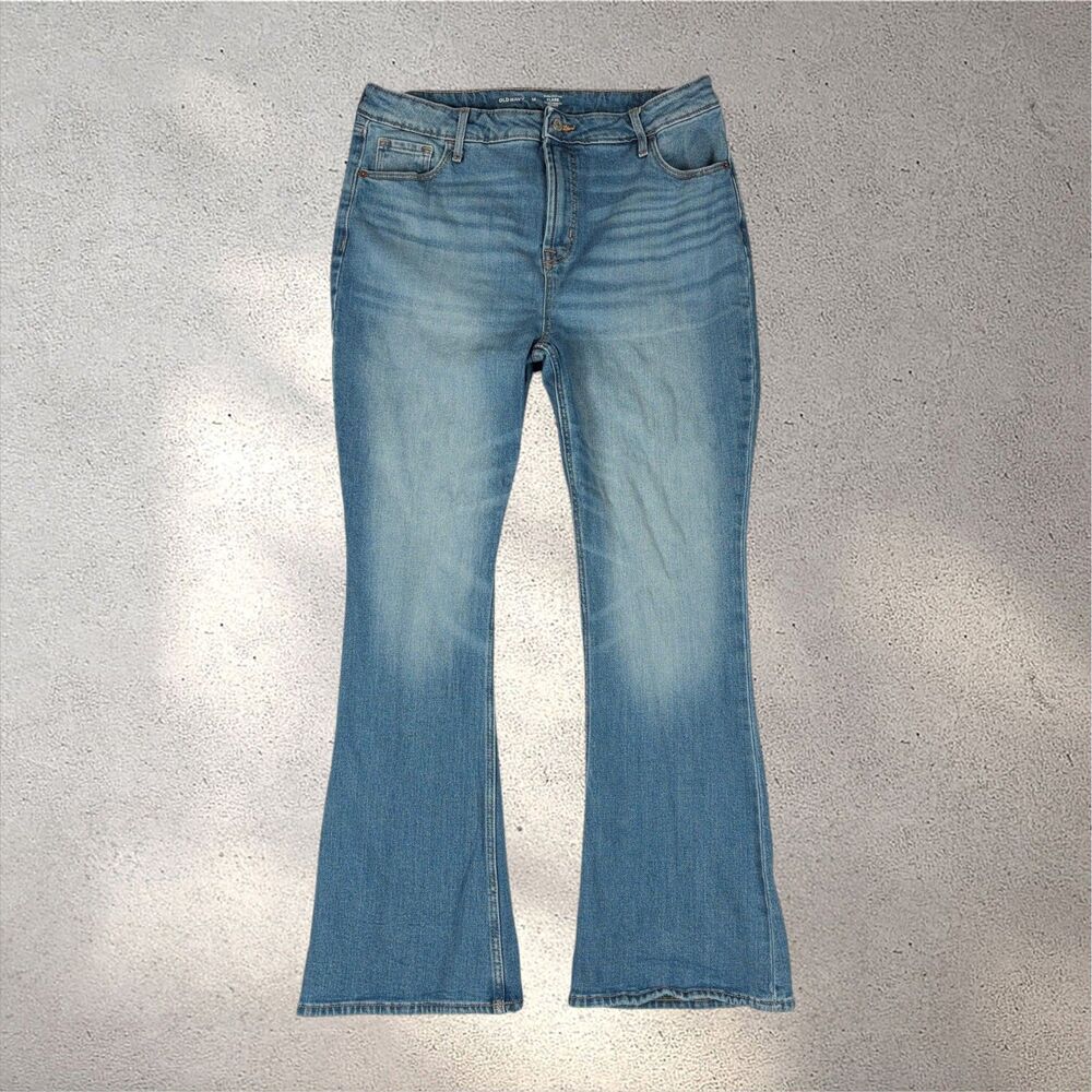 Old Navy Extra High Rise Flare Jeans Women's 14 Secret Smooth Pockets Y2k Casual